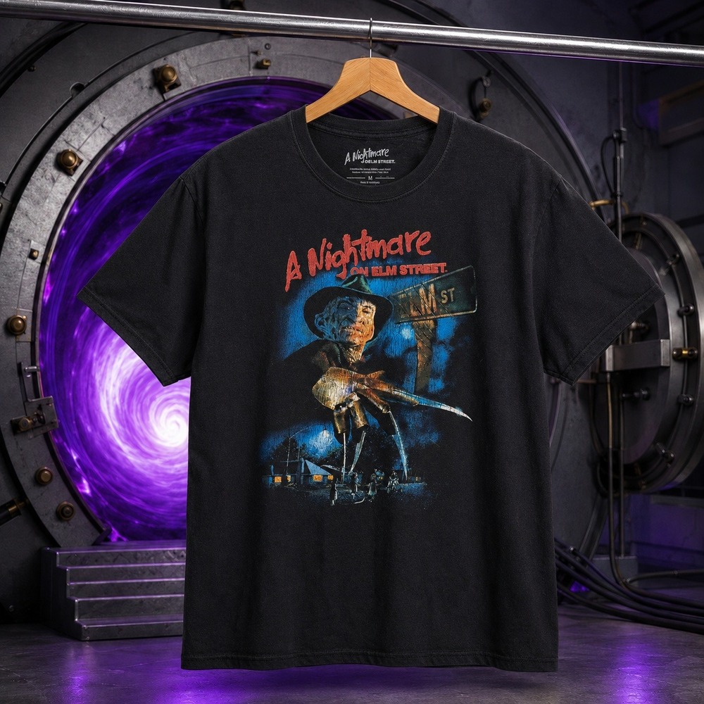 A Nightmare On Elm Street Freddy Krueger Graphic‎ Tee Black Mens Medium M